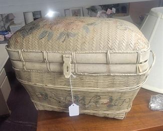 Vintage sewing basket full