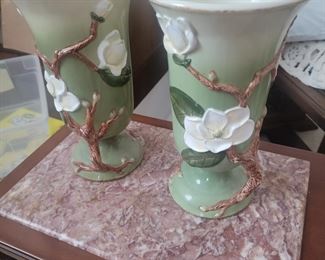 Many pieces of vintage pottery.  Hull, Hall, Red Wing, Wagner, Hager, McCoy...