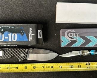 AD10 Cold Steel Pocket Knife Colt Turquoise Peak Inlay Pocket Knife