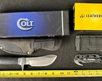 Leatherman Gadget Pocket Knife With Sheath Colt CT468 Knife With Sheath