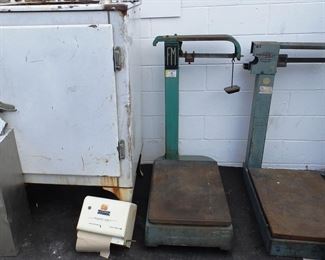 Vintage Ice Box, Scales, Towel Dispenser, Soap Dispenser
