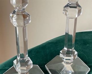 Val Saint St. Lambert Crystal Candlesticks