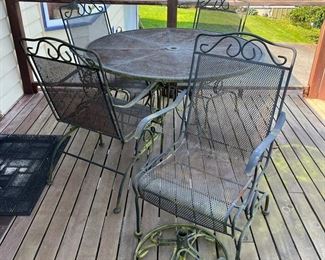 Antique Woodard? Wrought Iron Patio Table & Chairs