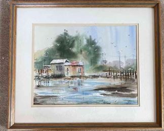 Watercolor Matted in Frame * L. Slaiprise 