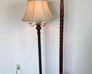 58" Floor Lamp & Antique Coat Tree