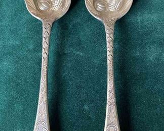 2 Silverplate marked EP Serving Spoons
