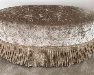 Large Crushed Velvet Ottoman with wheels