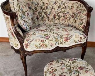 Antique Parlor Chair with Footrest * Amazing!