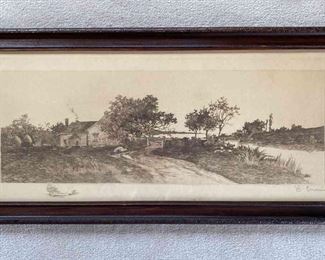 Antique Signed Lithograph