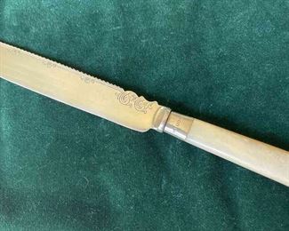 Sterling Silver Cake Knife with Mother of Pearl Handle