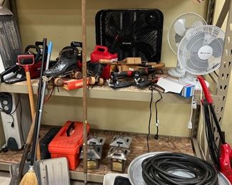 Tools, chainsaws, fans and more