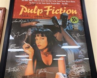 Framed Pulp Fiction poster signed by entire cast! We are still unpacking and have about 30’totes still to open. So come back for more pictures and highly recommend not missing this sale!!