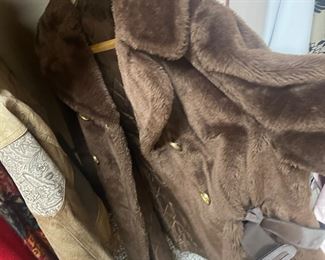 retro faux fur  PEA COAT   GROOVY !! ALL DAY 