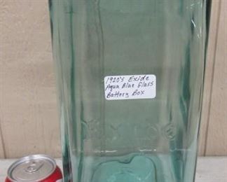1920's Exide Aqua Blue Glass Battery Box