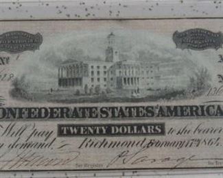 1864 CSA $20.00 Note