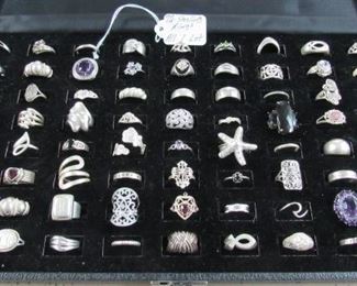 72 Sterling Rings - ALL 1 Lot
