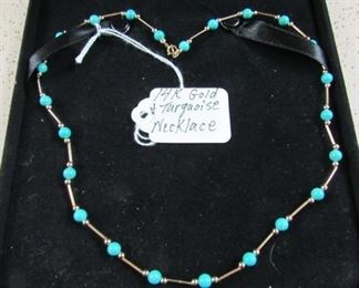 14K Gold & Turquoise Necklace