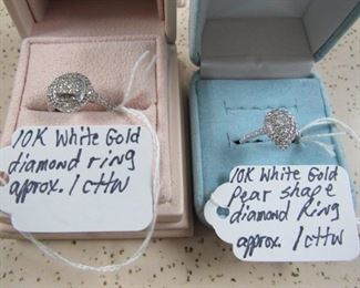 10K White Gold & Diamond Rings