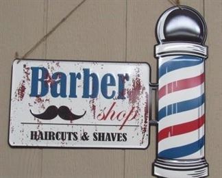 Metal Barber Shop Sign