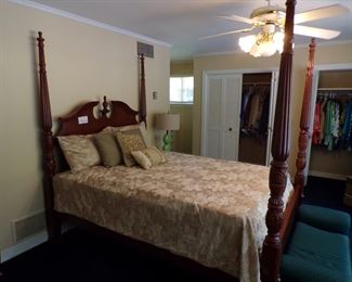 Queen carved Mahogany poster bed