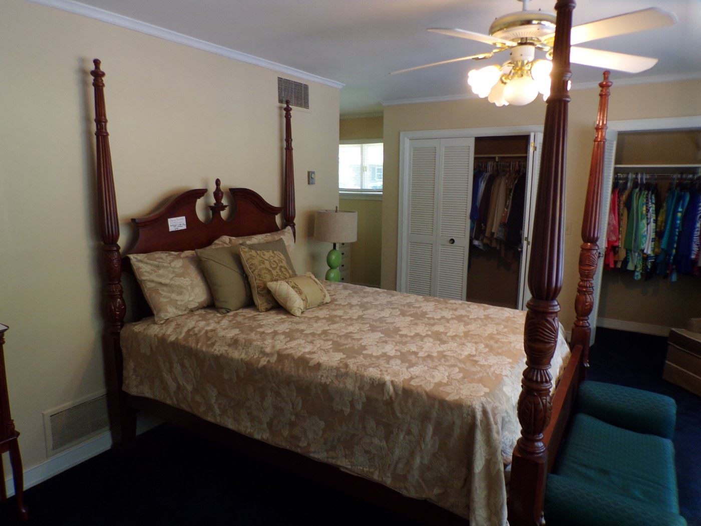 Queen carved Mahogany poster bed