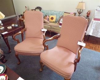 pair upholstered chairs