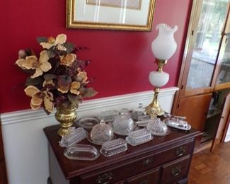 mahogany lowboy, collection butter molds