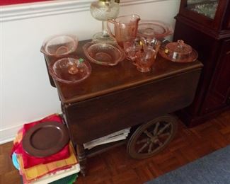 teacart, depression glass