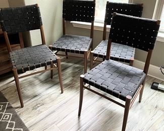 Set of 4 Woven Dining Chairs-made in Italy