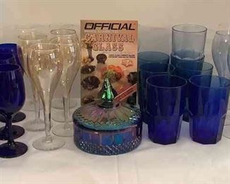 Colt Blue Glasses and Carnival Glass