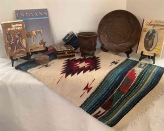 Native American Rug and Pottery