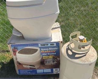 RV Toilet And Propane Bottle