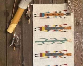 Southwestern Bow and Arrow Holder Hatchet and Rug