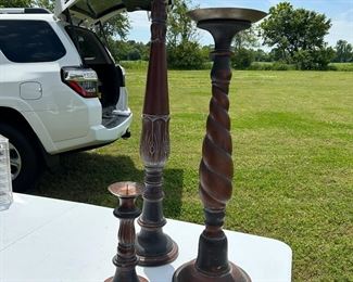 Mahogany Wooden Candle Sticks.  Height- 12", 30", 36"- 
 All three $60                                                                                      