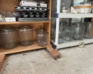 Glass jars w/ lids (6) 2 gallon, $5 each, (7) 1 gallon $3. 