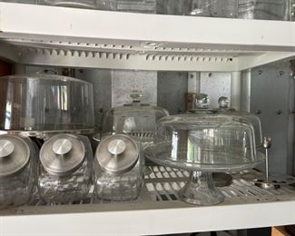 Various cookie jars (large $4, Small $2) and Pie stands ($10 each)