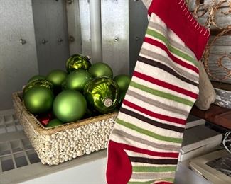 Christmas Ornaments 5 for $1 in this picture only, Stocking $2  