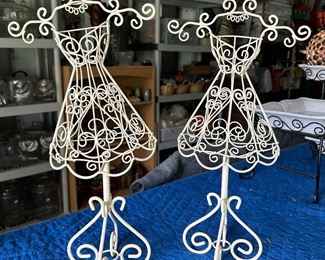 2 "dress" metal necklace displays - 17inch - $5 each