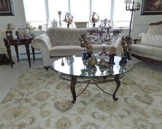 Metal & glass coffee table