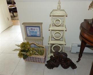Decorative bird cage & bricabrac