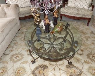 Metal & glass coffee table