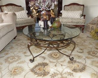 Metal & glass coffee table
