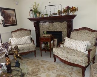 Pair of oversized Ethan Allen bergere chairs