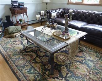 Metal & glass coffee table