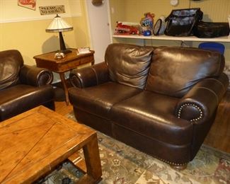 Leather loveseat
