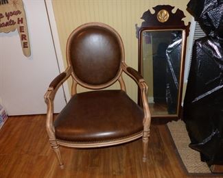 Leather accent chair