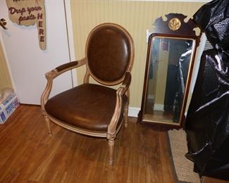 Leather accent chair