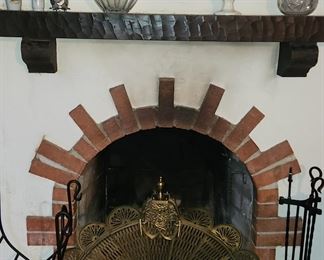 brass fireplace screen