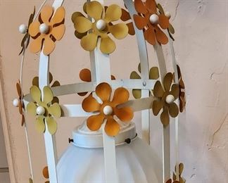 1960's Daisy bird cage hanging lamp