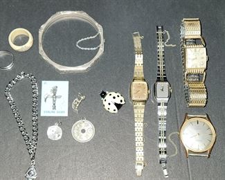 sterling bracelet, charms,  watches  